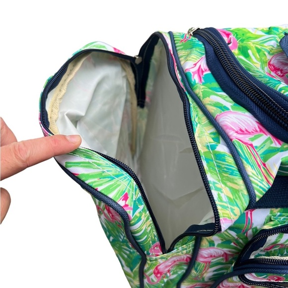 3 PIECE SET NGIL FLAMINGO ISLAND DUFFLE BAG 20"+CROSSBODY PURSE+WALLET - Picture 3 of 12